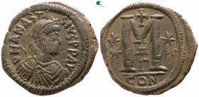 Anastasius I AD 491-518. Struck circa AD 507-512. Constantinople. Follis Æ