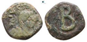 Justinian I AD 527-565. Struck AD 533-562. Carthago. 2 Nummi Æ