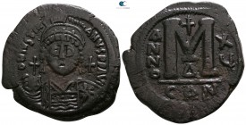 Justinian I AD 527-565. Dated RY 15=AD 541/2. Constantinople. Follis Æ