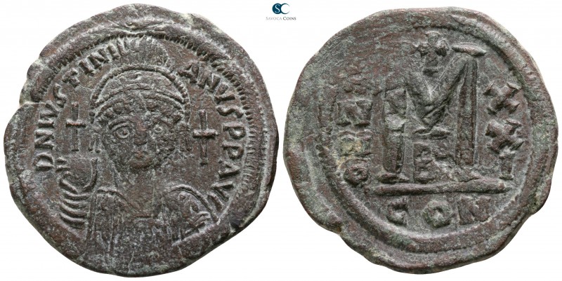 Justinian I AD 527-565. Dated RY 21=AD 547/8. Constantinople
Follis Æ

33mm.,...