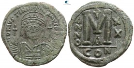 Justinian I AD 527-565. Dated RY 20= AD 546/547. Constantinople. Follis Æ