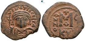 Maurice Tiberius AD 582-602. Dated RY 6=AD 587/8. Cyzicus. Follis Æ