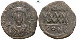 Phocas AD 602-610. Dated year 6=AD 607/8. Constantinople. Follis Æ