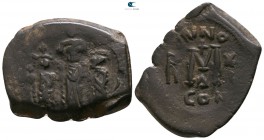 Heraclius & H.Constantine & Martina AD 610-641. Dated Year 16=AD 625/626. Constantinople. Follis Æ