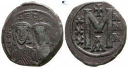 Leo V and Constantine AD 813-820. Constantinople. Follis Æ