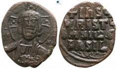 Basil II Bulgaroktonos, with Constantine VIII AD 976-1025. Constantinople. Anonymous follis Æ,  Class 2