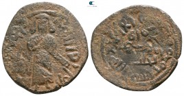 circa AD 690. Standing caliph type. Uncertain mint. Fals AE