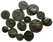 Lot of 15 greek bronze coins / SOLD AS SEEN, NO RETURN!