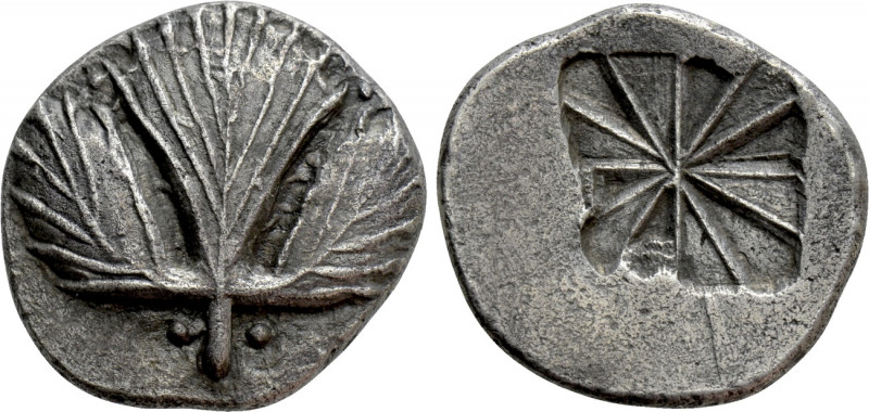 SICILY. Selinos. Didrachm (Circa 540/30-510 BC).

Obv: Selinon leaf, with pell...