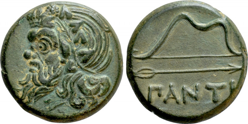 CIMMERIAN BOSPOROS. Pantikapaion. Ae (Circa 340-325 BC). 

Obv: Wreathed head ...