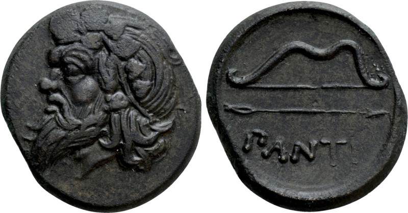 CIMMERIAN BOSPOROS. Pantikapaion. Ae (Circa 340-325 BC). 

Obv: Wreathed head ...
