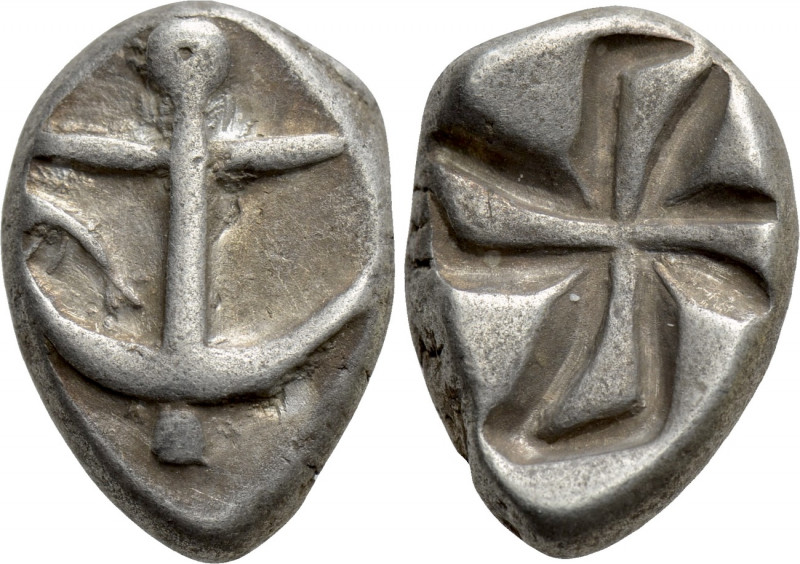 THRACE. Apollonia Pontika. Drachm (Circa 550-540/35 BC). 

Obv: Anchor; crayfi...