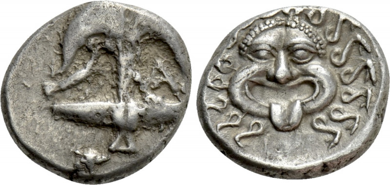 THRACE. Apollonia Pontika. Drachm (Late 5th-4th centuries BC). 

Obv: Upright ...