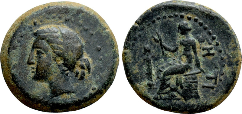 THRACE. Sestos. Ae (Mid-late 2nd century BC). 

Obv: Female head left, wearing...