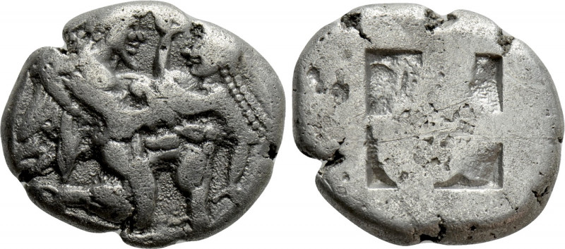 THRACE. Thasos. Stater (Circa 500-480 BC). 

Obv: Ithyphallic Satyr advancing ...