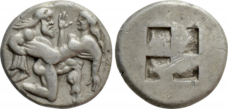 THRACE. Thasos. Stater (Circa 480-463 BC). 

Obv: Ithyphallic satyr advancing ...