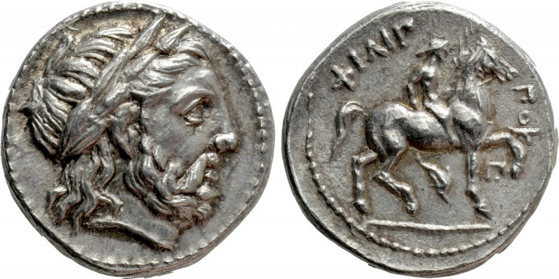 KINGS OF MACEDON. Philip II (359-336 BC). Tetradrachm. Amphipolis. 

Obv: Laur...