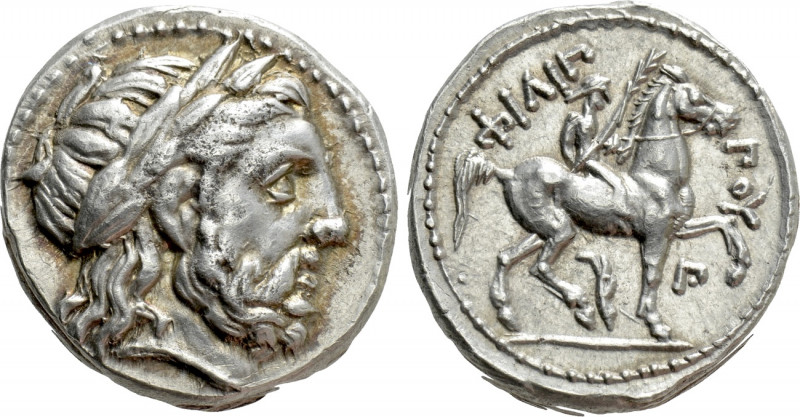 KINGS OF MACEDON. Philip II (359-336 BC). Tetradrachm. Amphipolis.

Obv: Laure...