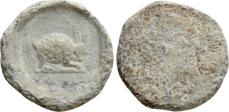 ASIA MINOR. Uncertain. PB Tessera (Circa 2nd-3rd centuries). 

Obv: Hare stand...