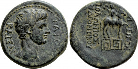 LYDIA. Tripolis. Gaius (Caesar, 1 BC-4 AD). Ae. Apollonios, son of Androneikos, magistrate