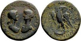 PHRYGIA. Apameia. Nero with Agrippina II (54-68). Ae. Marios Kordos, magistrate