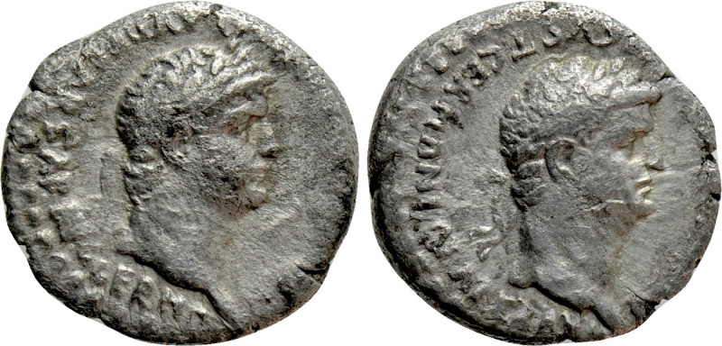 CAPPADOCIA. Caesarea. Nero with Divus Claudius (54-68). Drachm. 

Obv: NERO CL...