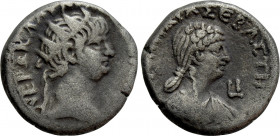 EGYPT. Alexandria. Nero with Poppaea (54-68). BI Tetradrachm. Dated RY 10 (63/4)