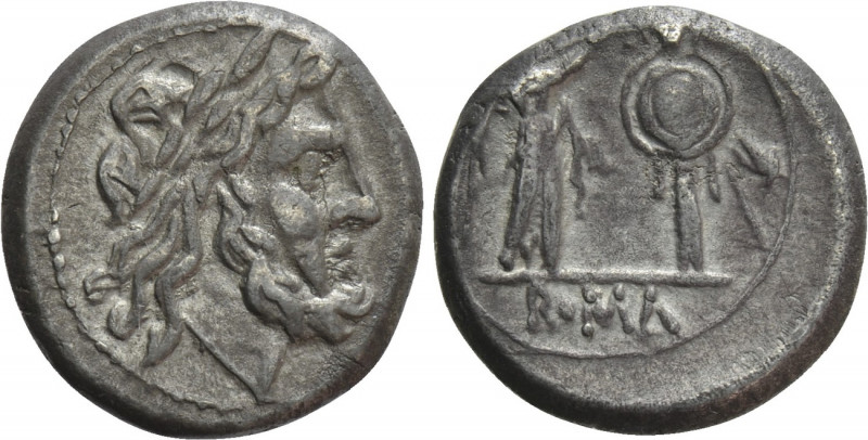 ANONYMOUS. Victoriatus (Circa 211-208 BC). Rome. 

Obv: Laureate head of Jupit...