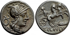 T. CLOELIUS. Denarius (128 BC). Rome