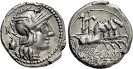 C. CASSIUS. Denarius (Circa 126 BC). Rome