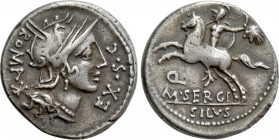 M. SERGIUS SILUS. Denarius (116-115 BC). Rome
