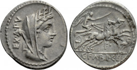 C. FABIUS C. F. HADRIANUS. Denarius (102 BC). Rome
