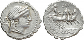 C. NAEVIUS BALBUS. Serrate Denarius (79 BC). Rome
