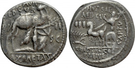 M. AEMILIUS SCAURUS and P. PLAUTIUS HYPSAEUS. Denarius (58 BC). Rome