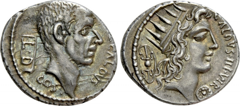 C. COELIUS CALDUS. Denarius (53 BC). Rome. 

Obv: C COEL CALDVS / COS. 
Bare ...