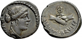 ALBINUS BRUTI F. Denarius (48 BC). Rome