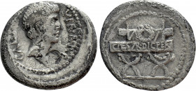 OCTAVIAN. Denarius (42 BC). Military mint traveling with Octavian in Italy