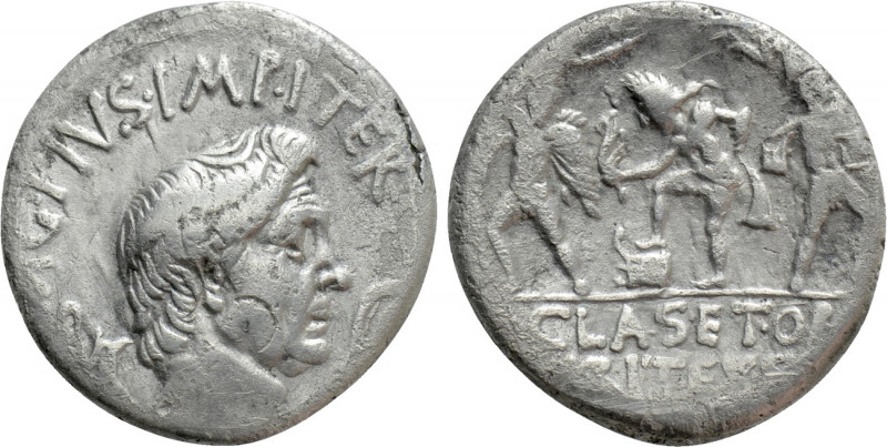 SEXTUS POMPEIUS MAGNUS PIUS. Denarius (37/6 BC). Uncertain Sicilian mint. 

Ob...