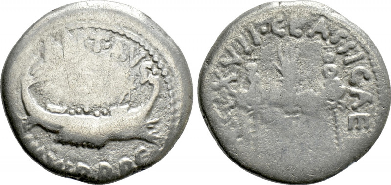 MARK ANTONY. Denarius (32-31 BC). Patrae(?). Legionary issue. 

Obv: ANT AVG /...