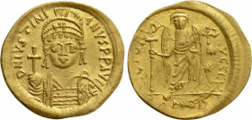 JUSTINIAN I (527-565). GOLD Solidus. Constantinople