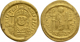 JUSTINIAN I (527-565). GOLD Solidus. Constantinople