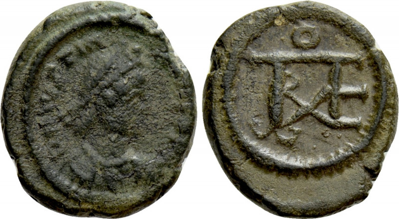 JUSTINIAN I (527-565). Pentanummium. Cherson. 

Obv: D N IVSTINIANVS P P AVG. ...