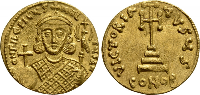 PHILIPPICUS (BARDANES) (711-713). GOLD Solidus. Constantinople.

Obv: δ N FILЄ...