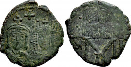 CONSTANTINE VI and IRENE, with LEO III, CONSTANTINE V and LEO IV (780-797). Follis. Constantinople