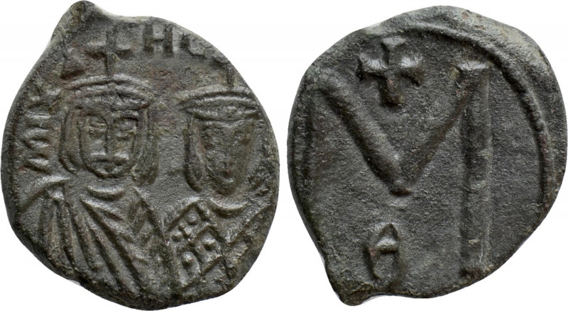 MICHAEL II AMORIANUS (820-829). Follis. Syracuse. 

Obv: MIXAHL S ΘEOF. 
Crow...