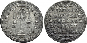 CONSTANTINE VII PORPHYROGENITUS with ROMANUS I, STEPHEN and CONSTANTINE (913-959). Miliaresion. Constantinople