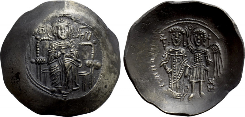ISAAC II ANGELUS (First reign, 1185-1195). Pale EL Aspron Trachy. Constantinople...