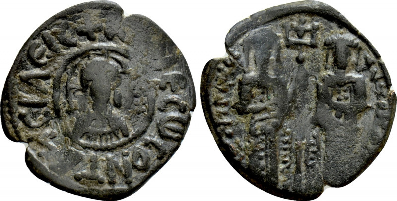 ANDRONICUS II with MICHAEL IX (1295-1320). Assarion. Constantinople. 

Obv: + ...