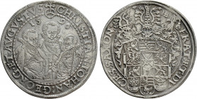 GERMANY. Saxony. Christian II with Johann Georg I and August (1591-1611). Reichstaler (1596). Dresden