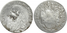 OTTOMAN EMPIRE. Mehmed IV (AH 1058-1099 / AD 1648-1687). Timmin (1665). Overstruck on a 1/12 Écu of Louis I of Monaco